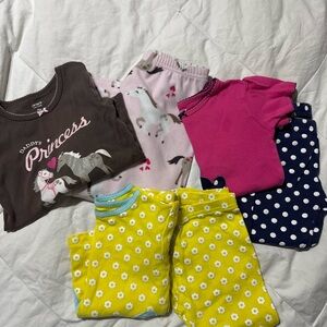 Kids Pajamas Set - Pink, Yellow, and Navy
